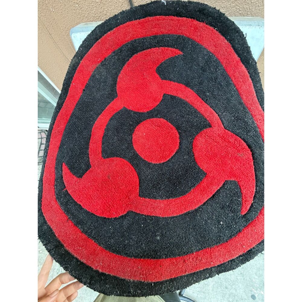 Hypland x Naruto Sharingan Rug Red Black Anime Floor Rug Rare